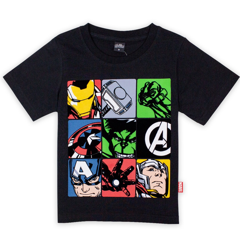 marvel-avengers-flock-print-boy-t-shirt-เสื้อยืดเด็กผู้ชายมาร์เวล-ลายอเวนเจอร์