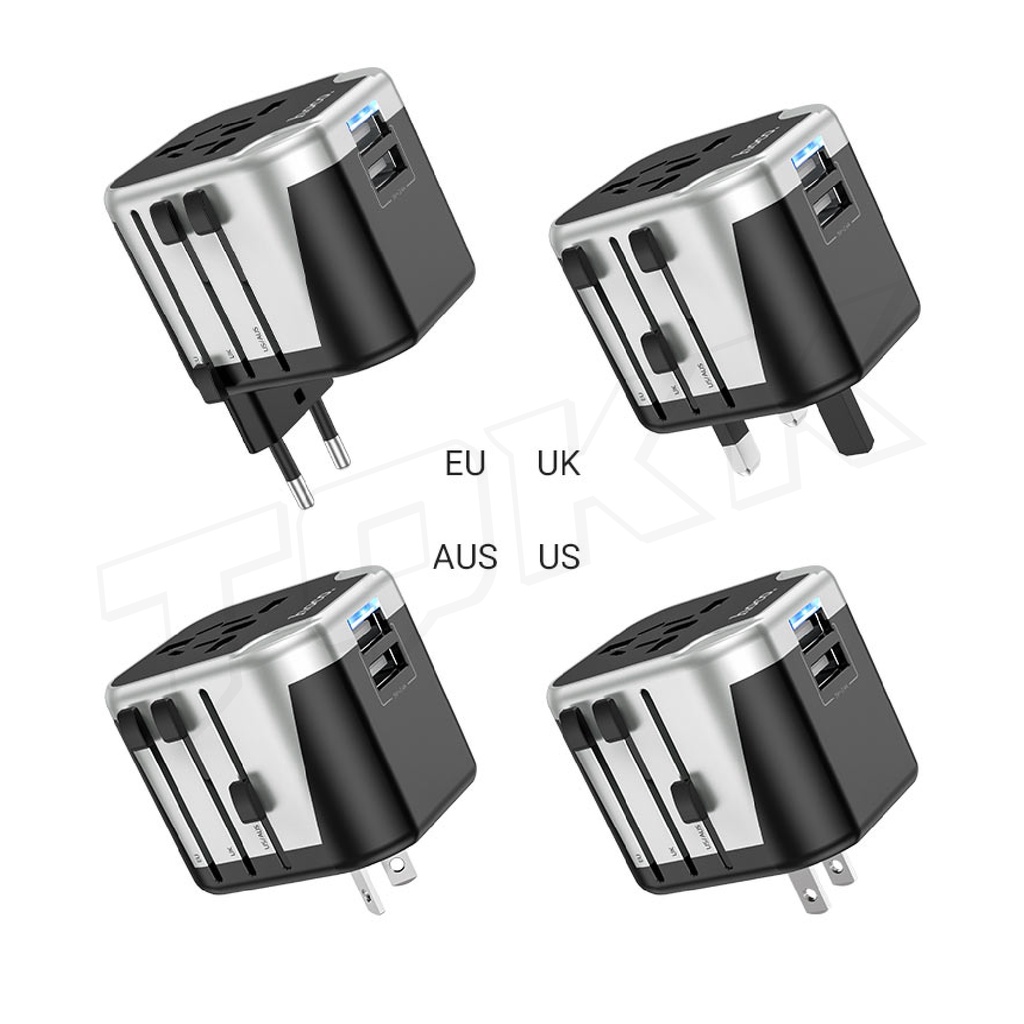 hoco-ac5-wp-u08-ปลั๊กแปลงทั่วโลก-dual-port-universal-conversion-travel-charger-12w-ปลั๊กแปลง-สำหรับใช้ทั่วโลก