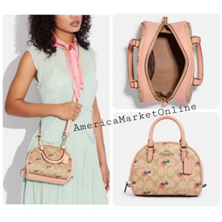 กระเป๋า COACH/ Coach Sydney Satchel In Signature Canvas With Strawberry Print CB596