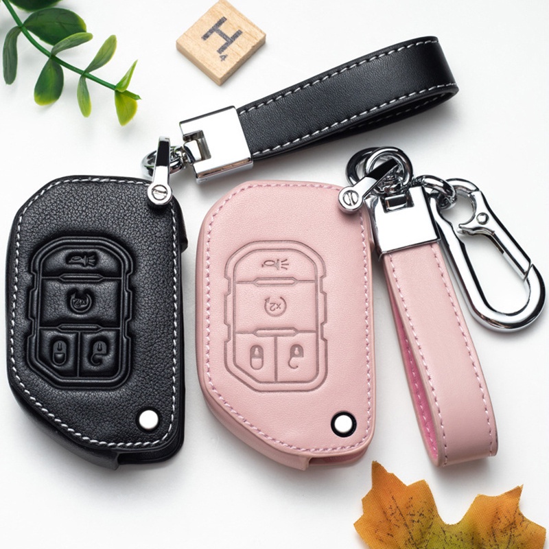 ใหม่-เคสกุญแจรีโมทรถยนต์-หนังแท้-สําหรับ-jeep-wrangler-jl-jlu