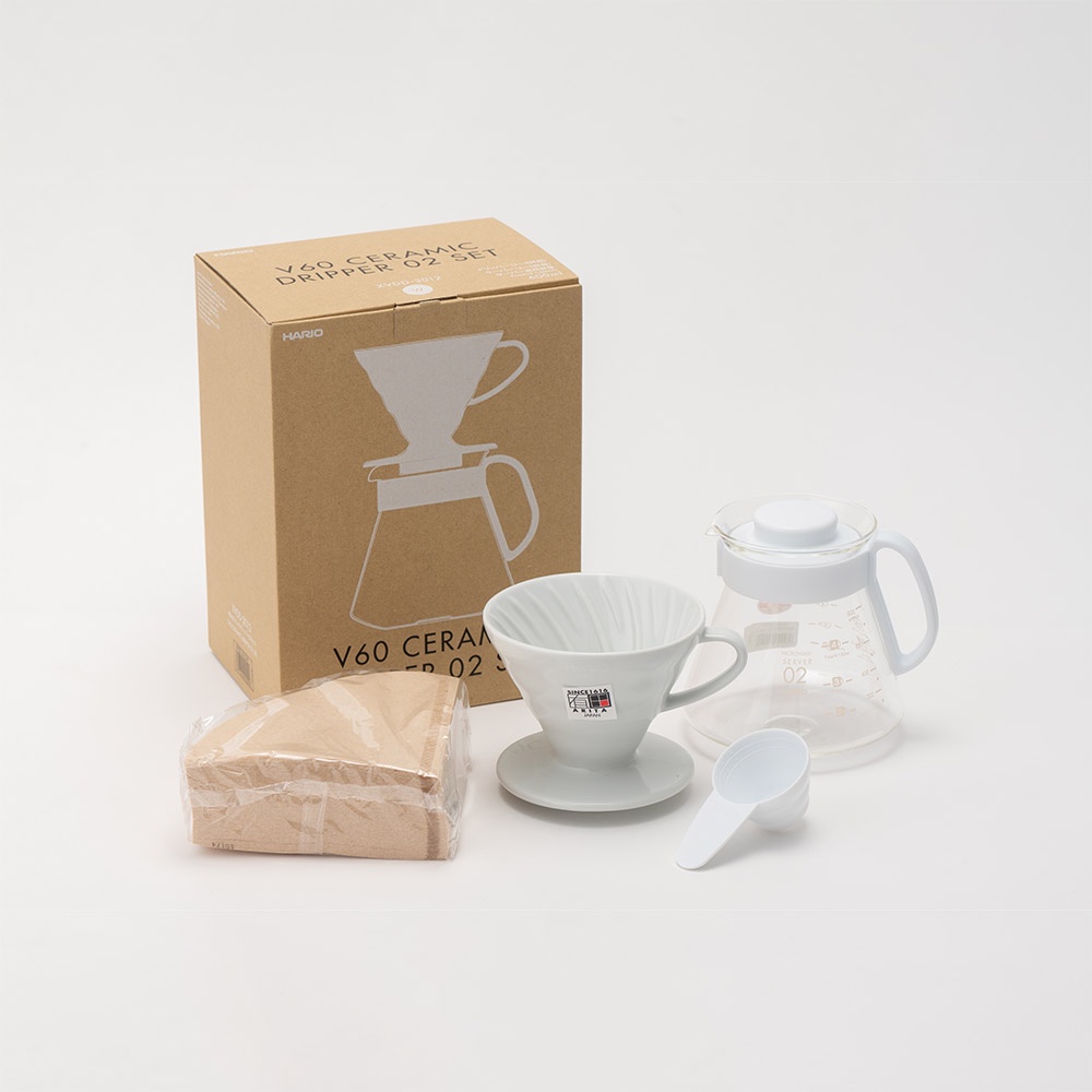 HARIO V60 Ceramic Dripper 02 Set For 14 cups white made in Japan XVDD