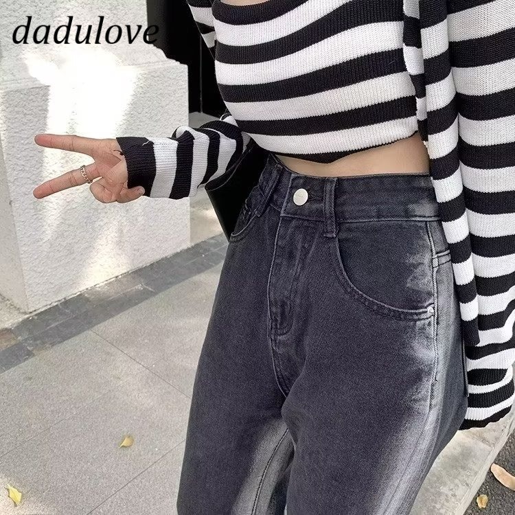 dadulove-new-korean-version-ins-loose-retro-jeans-high-waist-straight-pants-fashion-large-size-ladies-wide-leg-pants