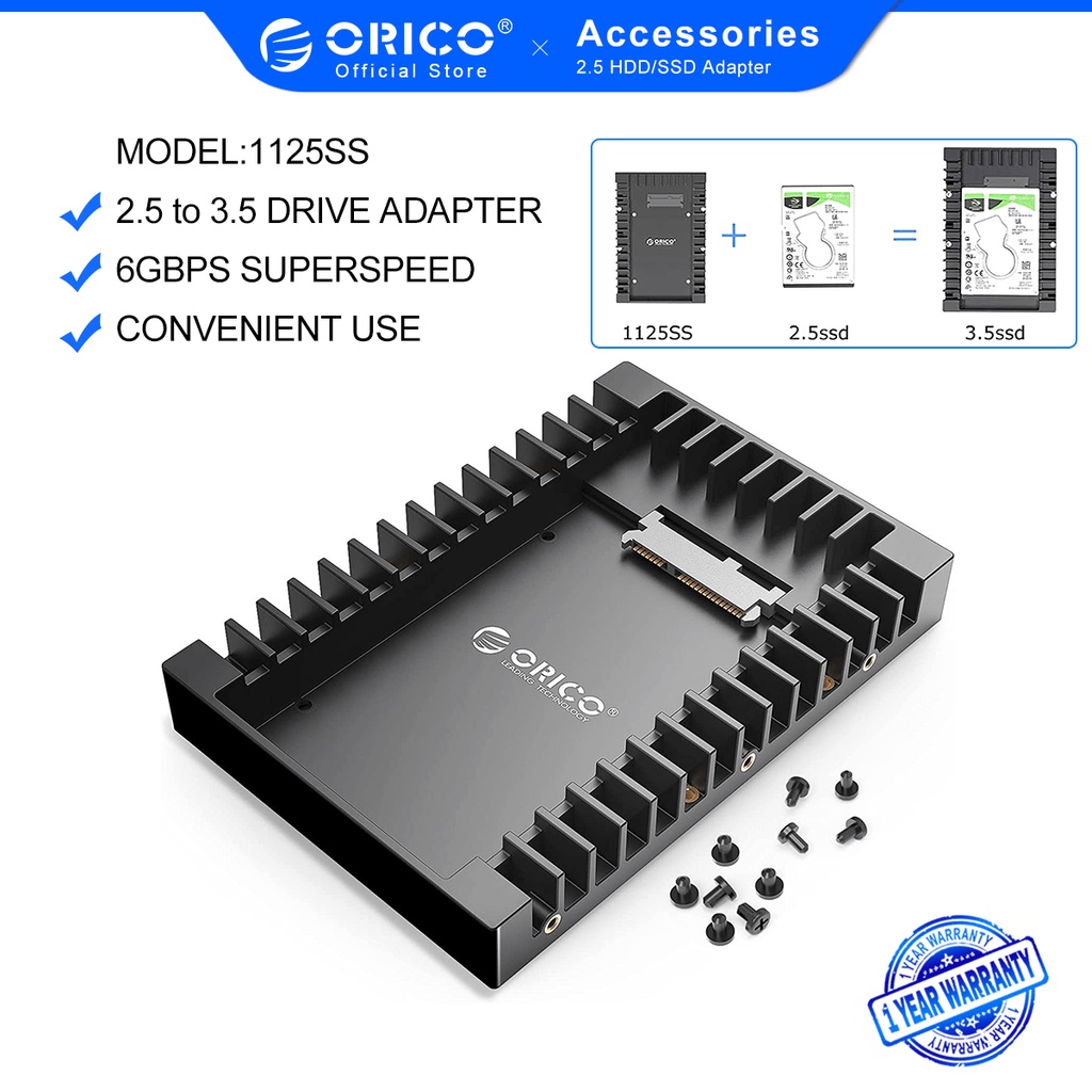 ภาพหน้าปกสินค้าORICO Hard Drive Caddy 2.5inch to 3.5inch Support SATA 3.0 To USB 3.0 6Gbps Support 7 / 9.5 /12.5mm 2.5 inch SATA HDDs and SSDs (1125SS) จากร้าน orico.th บน Shopee