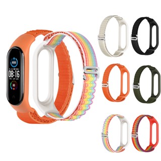 สายคล้องนาฬิกาข้อมือไนลอนถัก สําหรับ Xiaomi Mi band 4 Miband 3 4 5 6 7