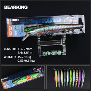 Bearking 4" 112mm 4-1/2” 97mm depth 3-4ft 1-1.2m fishing lures hard bait 10color for choose minnow quality professional minnow