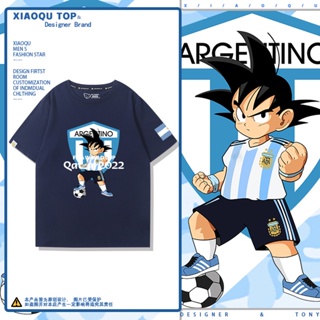 Argentina Goku Messi แขนสั้นอุปกรณ์ต่อพ่วง