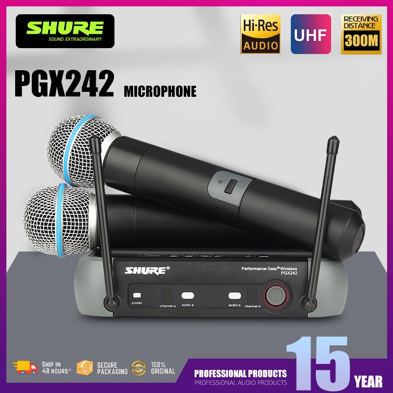 ภาพหน้าปกสินค้ารุ่นปรับปรุง)Shure PGX 242/93 ไมโครโฟนไร้สายเวทีวงดนตรีประสิทธิภาพเครื่องรับไมโครโฟนไร้สาย 800HMz ชุดใหม่ของ จากร้าน coconut.tree.entertainment บน Shopee