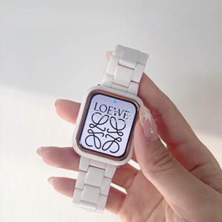 สายนาฬิกาข้อมืออะคริลิคเรซิ่น แบบเปลี่ยน สีแคนดี้ สําหรับ Apple Watch Series 1 2 3 4 5 6 SE 8 Ultra iWatch 49 38 40 41 42 44 45 มม.