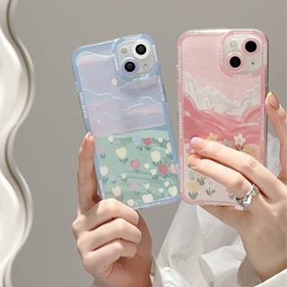 เคสซิลิโคนอ่อนนุ่มดอกไม้ฤดูใบไม้ผลิ สำหรับ iPhone 11/13 14 12 Pro Max XR X XS 7 8 Plus SE 2020 TPU โปร่งใส เคสกันกระแทก