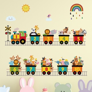 【Zooyoo】สติกเกอร์ติดผนัง  Cartoon Animal Truck wall stickers