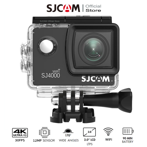 ภาพหน้าปกสินค้าSJCAM SJ4000 WiFi 4K 30FPS 12Mp กล้องกันน้ำ กล้องติดหมวก กล้องดำน้ำลึก 30 เมตร Action Camera Web Cam เมนูภาษาไทย ประกัน1ปี จากร้าน sjcam_officialstore บน Shopee