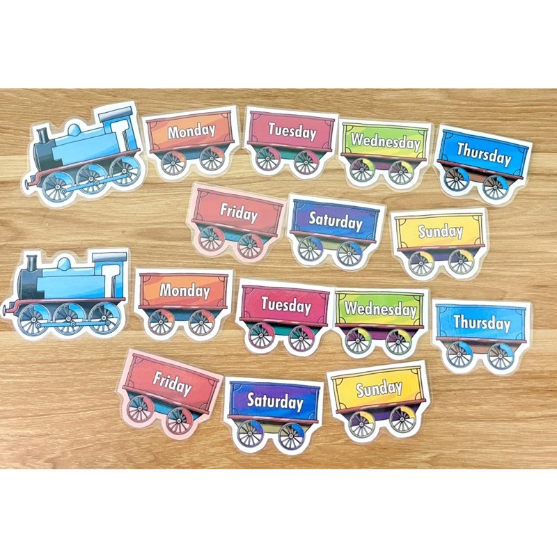 (HOT Teaching TOOLS) WEEK DAYS TRAIN - ชุดการ์ด TRAIN วันสัปดาห์ 8 ชิ้น ...