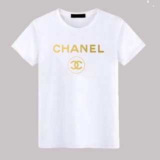 เสื้อยืดสีขาว เสื้อยืด Cotton100% แฟชั่น Chanel ชาเนล เสื้อใส่สบาย ผ้าดีหนานุ่มใส่สบาย ส่งทั่วไทยเสื้อยืด