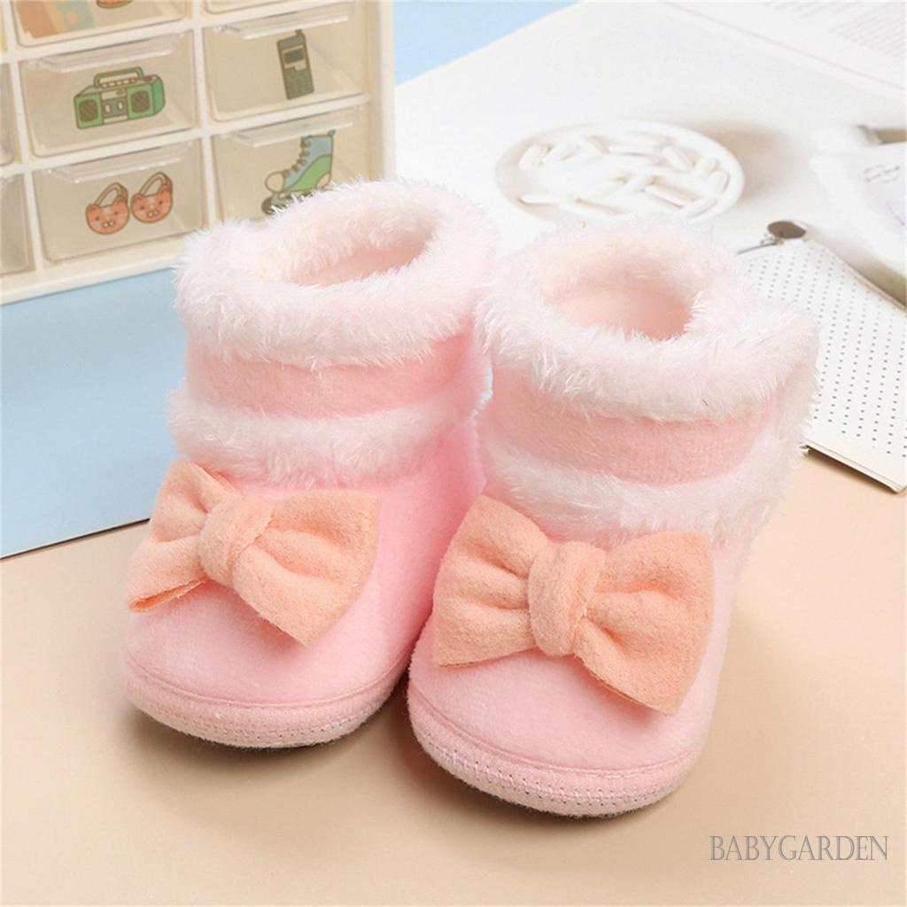 babygarden-รองเท้าบูท-ประดับโบ-กันลื่น-ให้ความอบอุ่น-แฟชั่นฤดูหนาว-สําหรับเด็กผู้หญิง