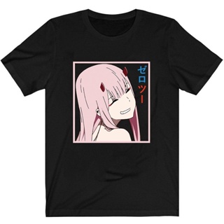 เสื้อยืดใหม่ H Darling In The Franxx T-shirt Men Cotton T Shirt Anime Zero Tees Harajuku Streetwear เสื้อยืดคอกลมผ้าฝ้าย