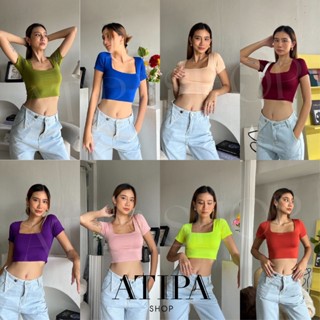 Atipashop - ER CROP ชั้นครึ่ง เสื้อครอป ครอป แขนสั้น มีหลายสีให้เลือก