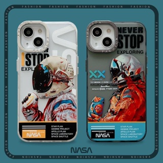เคสป้องกันโทรศัพท์มือถือ ลายนักบินอวกาศ NASA สําหรับ iphone 15 Pro Max 15 14 Pro Max 14 plus 13 Pro Max 13 13pro 11 Pro Max 11 12Pro 12 Pro Max