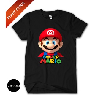 เสื้อยืด ผ้าฝ้าย พิมพ์ลาย Mario Bros 3D สําหรับเด็ก 24s DTF-A302