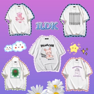 1LDK🌈พร้อมส่ง🌈เสื้อยืด คอกลมแขนสั้น ฟรีไซด์ โอเวอร์ไซด์ สกรีนลายการ์ตูน(175-2)