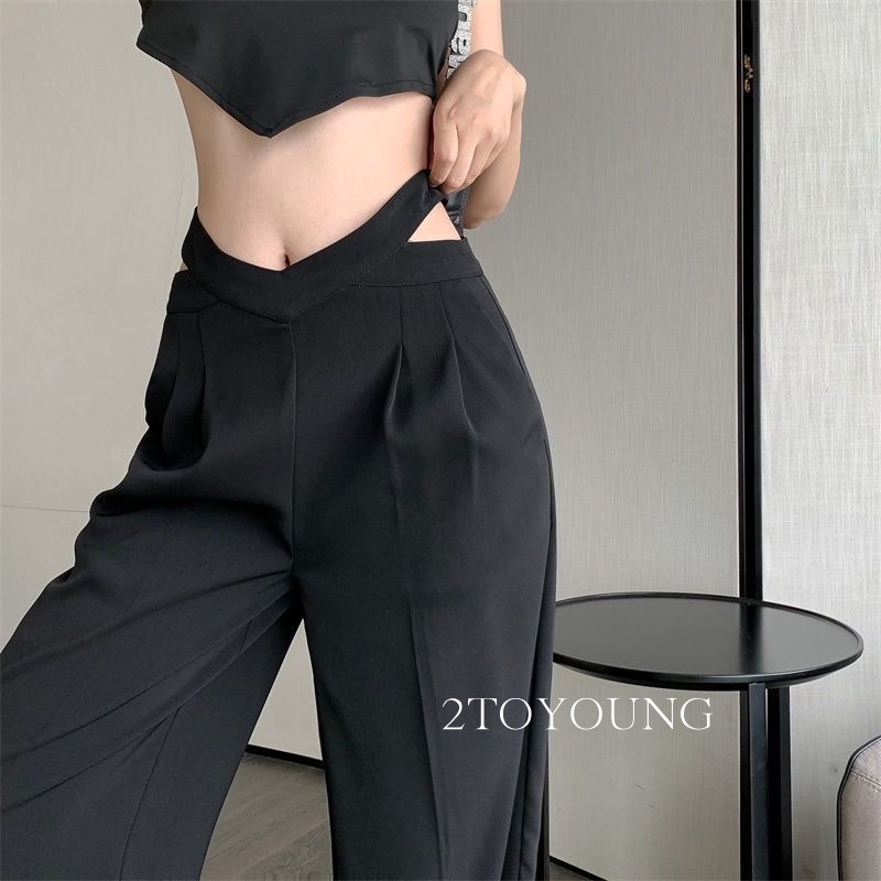 2toyoung-2toyung-กางเกงขายาวผู้หญิง-กางเกงขายาว-ผ้า-ที่สะดวกสบาย-pants-ทันสมัย-รุ่นใหม่-high-quality-คุณภาพสูง-tn220167-36z230909
