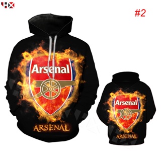 แท้จริงHX Arsenal Football Club Jersey 3D Print Unisex Hoodies Casual Long Sleeve Hooded Sweatshirt