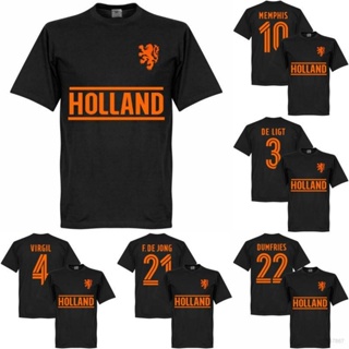 O-O World Cup Netherlands T-shirt Jersey Fans Tee Dumfries Ligt Memphis Jong Virgil Short Sleeve Black Plus Size FIFA