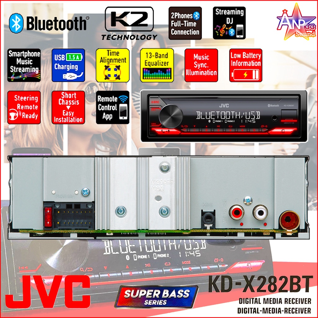 วิทยุรถยนต์-ขนาด-1din-jvc-รุ่น-kd-x282bt-เล่น-usb-bluetooth-aux-fm-ไม่เล่นแผ่น