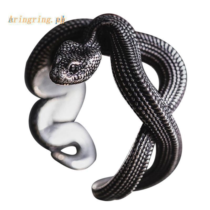 แหวนงูแบบกอธิค-arin-แหวนเปิดปรับรูปงูหยักได้สไตล์ยุโรป