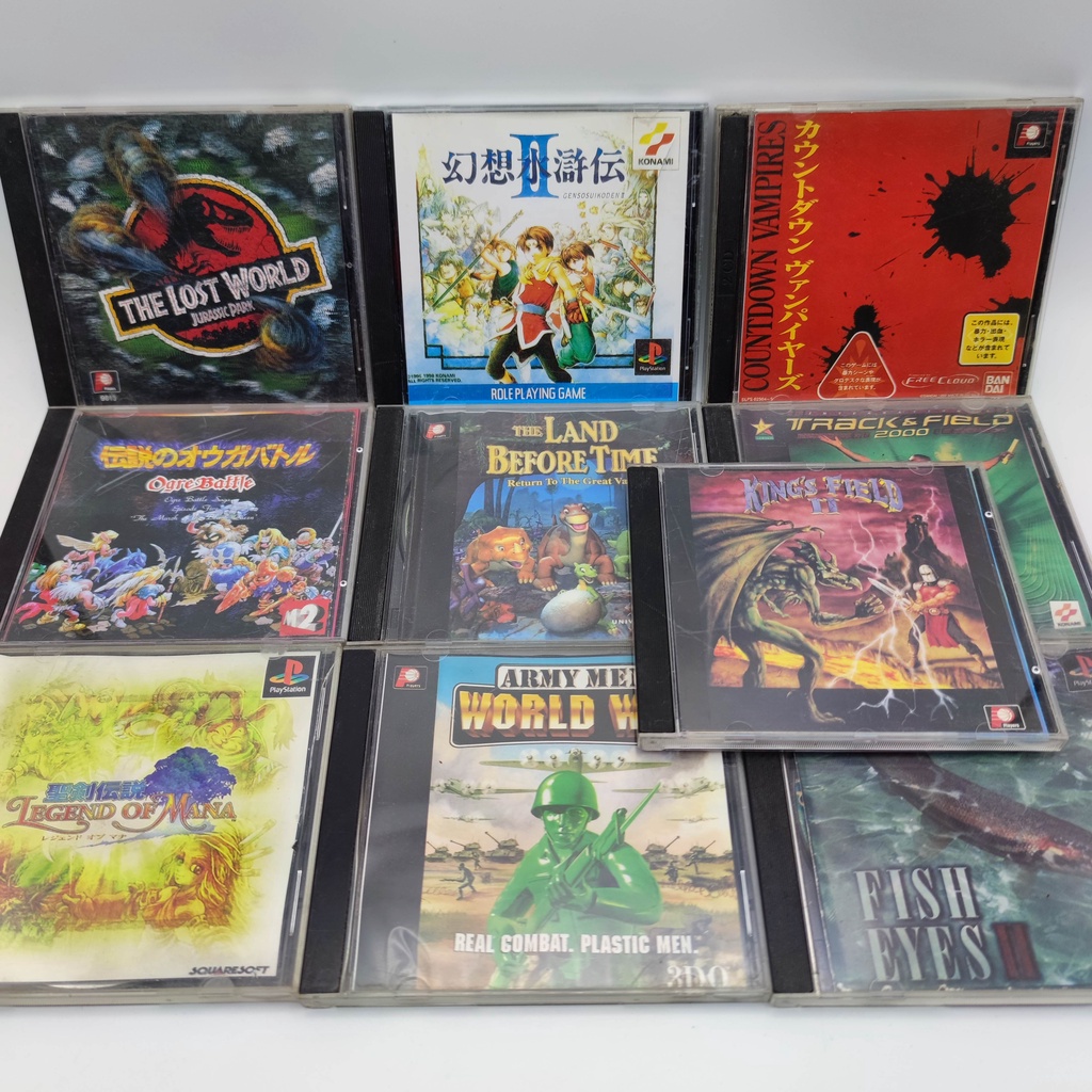 PS1 SET A14 รวม 10 เกม แผ่นก๊อปปั้ม king field,ogre battle,legend of ...