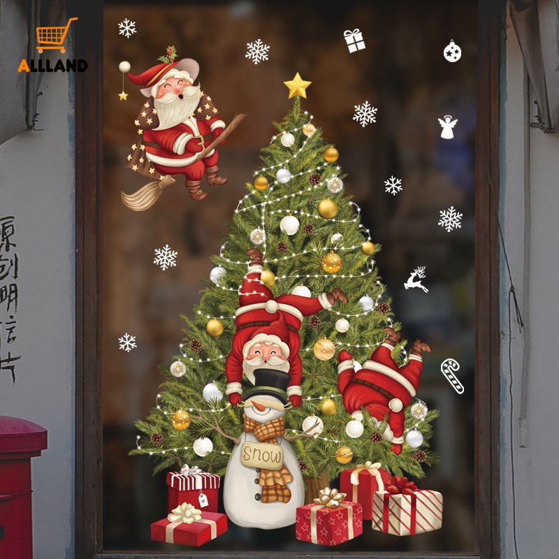 สติกเกอร์ติดผนัง-ลายการ์ตูนซานตาคลอส-หลายสไตล์-สําหรับตกแต่งบ้าน-สเก็ตบอร์ด-ต้นคริสต์มาส-เทศกาลคริสต์มาส