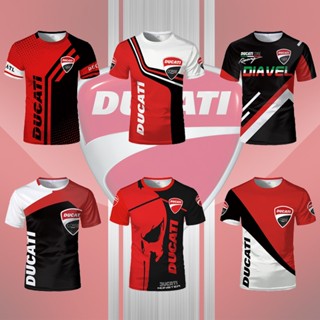 เสื้อยืดแขนสั้น พิมพ์ลายโลโก้ Ducati แฟชั่นฤดูร้อน สําหรับผู้ชาย และผู้หญิง 2022