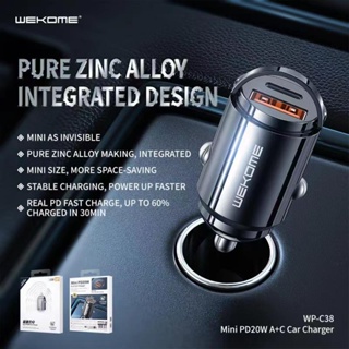 WEKOME WP-C38 Mini PD20W USB + Type-C ที่ชาร์จในรถยนต์ หัวชาร์จในรถยนต์ Car charge พร้อมส่ง