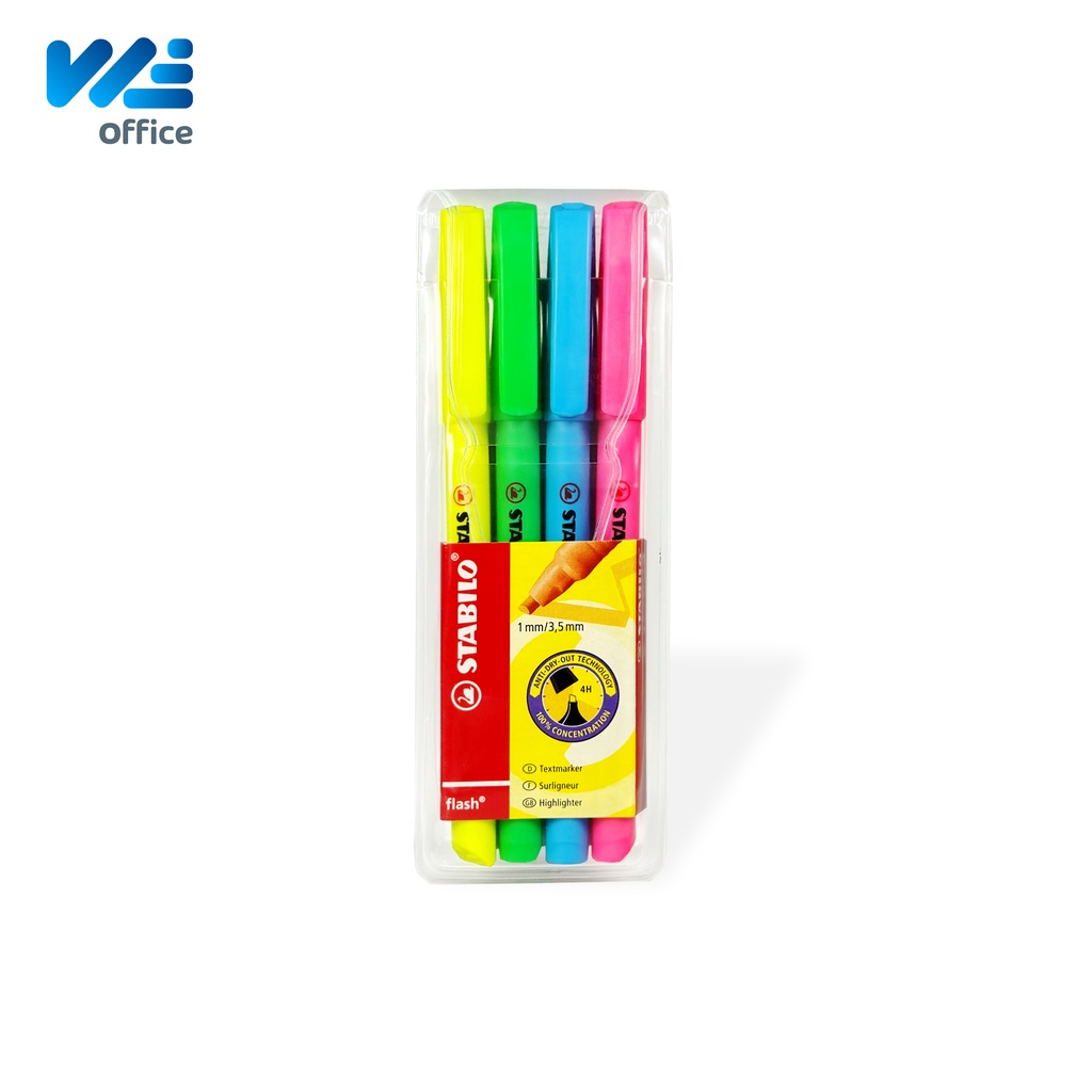 Stabilo (สตาบิโล) Stabilo Flash ปากกาไฮไลท์ Highlighter (แพ็ค 6 ชิ้น ...