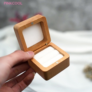 Pinkcool กล่องไม้ สําหรับใส่เครื่องประดับ แหวน สร้อยคอ แหวนแต่งงาน ขายดี