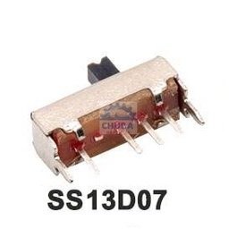 สวิทช์ เลื่อน Slide switch Toggle switch 4 ขา ขนาด 4.3x12.7mm #สวิทช์เลื่อน(4ขา,SS13D07) (1 ตัว)