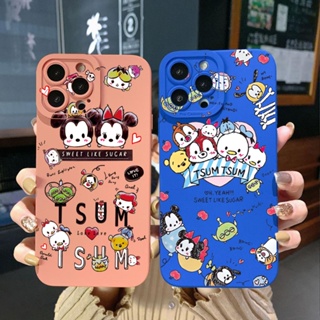 เคสโทรศัพท์มือถือ ขอบสี่เหลี่ยม แบบป้องกันเต็มเครื่อง ลายหน้าเป็ด และหนู TSUM น่ารัก สําหรับ OPPO Reno7 4G Reno6 Reno8 Z 5G Reno5 F 7 Lite A17 A17K A77S A57S