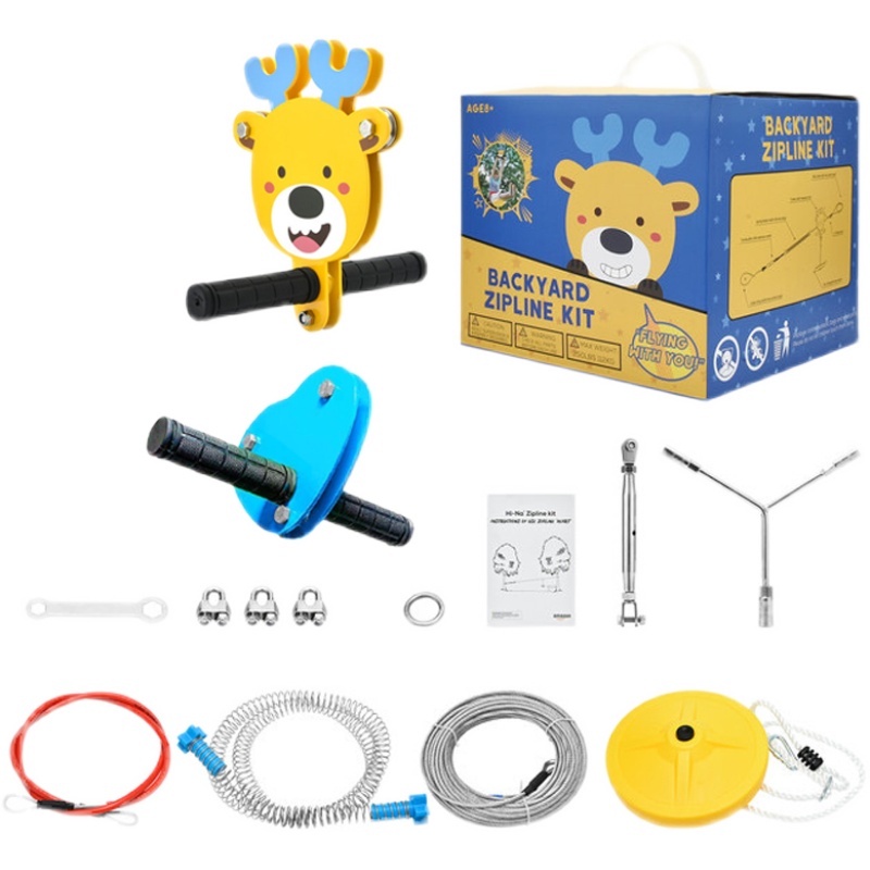 Kindergarten children zipline indoor outdoor rink pulley playground