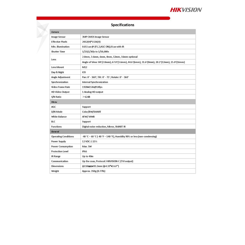 กล้องวงจรปิด-hikvision-รุ่น-ds-2ce56f1t-it3-3mp-exir-turret-camera