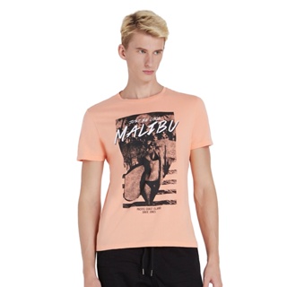 DAVIE JONES เสื้อยืดพิมพ์ลาย สีส้ม Graphic Print T-Shirt in orange TB0167OR
