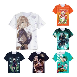 ADP เสื้อยืดคอกลม | Anime Design Unisex Top สำหรับบุรุษและสตรี Modal เสื้อ QCDX474 - QCDX569