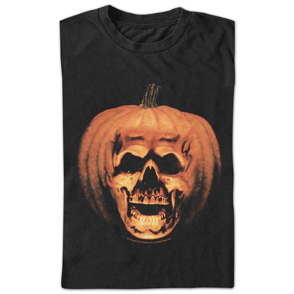 pumpkin-skull-halloween-ii-t-shirt-เสื้อยืดสีขาวผู้ชาย-เสื้อคู่รัก