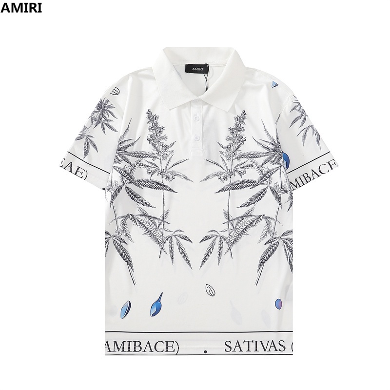 amiri-เสื้อโปโลลําลอง-พิมพ์ลายดอกไม้-อินเทรนด์