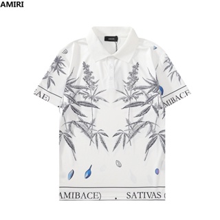 Amiri เสื้อโปโลลําลอง พิมพ์ลายดอกไม้ อินเทรนด์