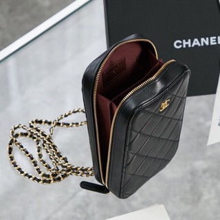 พรี​ ราคา7000 Chanel A70655 หนังแท้ กระเป๋าโซ่ กระเป๋า​เก็บ​โทรศัพท์​ กระเป๋าสะพาย19*10*4cm