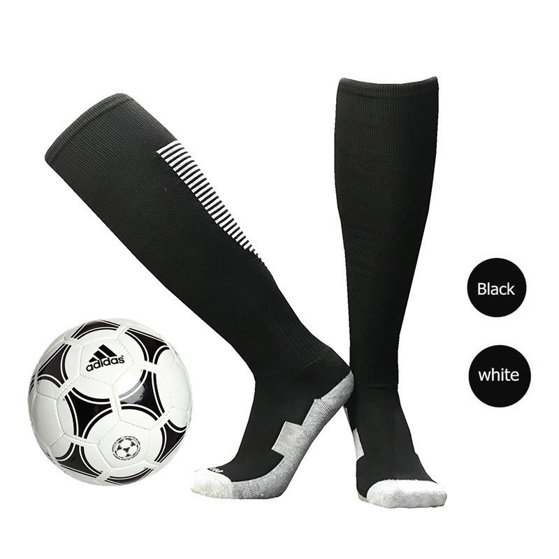 ราคาและรีวิวถุงเท้าฟุตบอล ถุงเท้ากีฬา รุ่นยาว กันลื่น ผ้าเกรดดีพรีเมี่ยมถุงเท้ายาว ใต้เข่า 1คู่ 2คู่ มี 2 สี ขาว ดำ Toreudo