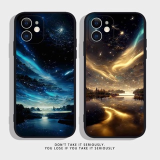 เคสโทรศัพท์มือถือ ซิลิโคนนิ่ม ลายทิวทัศน์กลางคืน สําหรับ iPhone 5 5S 6 6S 7 8 Plus X SE 2020