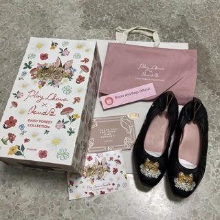 [Sz 37] Ploy Chava x Oandb Daisy Forest Collection รองเท้าบัลเล่ต์ รองเท้าคัชชู หนังแกะแท้ o&amp;b ploychavaxoandb