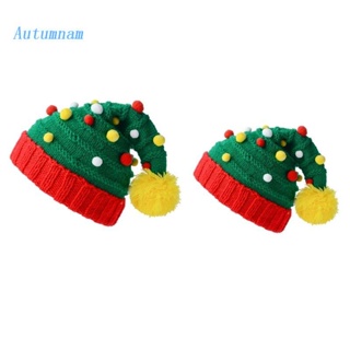 Autu หมวกซานต้า แบบหนา ใส่สบาย สีแดง และสีเขียว สําหรับผู้ใหญ่ ของขวัญปีใหม่