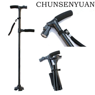 New LED Light Aluminum Alloy Crutches Folding Hands For The Elderly Outdoor Travel Hiking Sticks/Crutches Outdoor Produc