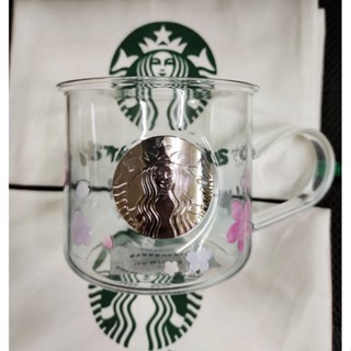 Starbucks Mug Badge Blue Sakura Glass 14 Oz. แท้